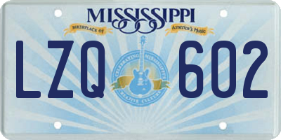 MS license plate LZQ602
