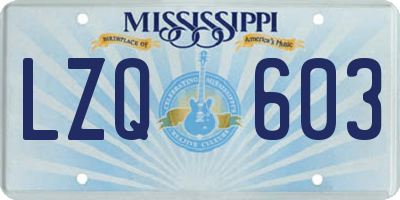 MS license plate LZQ603