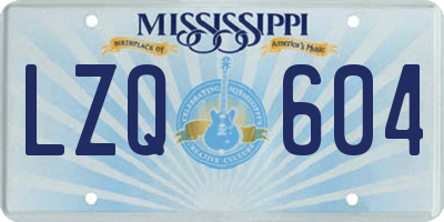 MS license plate LZQ604