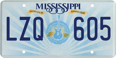 MS license plate LZQ605