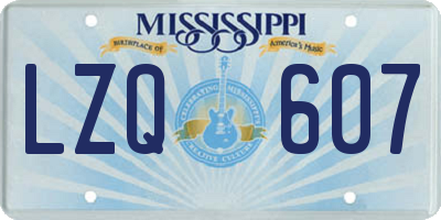 MS license plate LZQ607