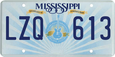 MS license plate LZQ613