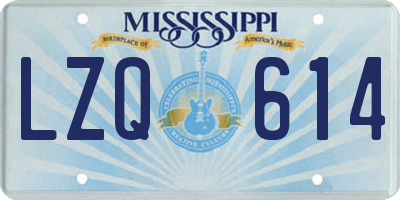 MS license plate LZQ614