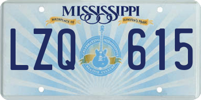 MS license plate LZQ615