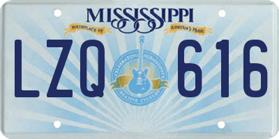 MS license plate LZQ616