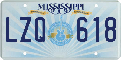 MS license plate LZQ618