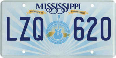 MS license plate LZQ620