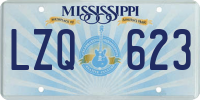 MS license plate LZQ623