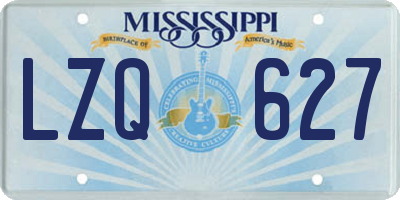 MS license plate LZQ627