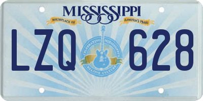 MS license plate LZQ628