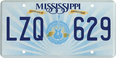 MS license plate LZQ629