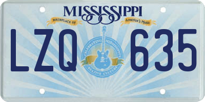 MS license plate LZQ635