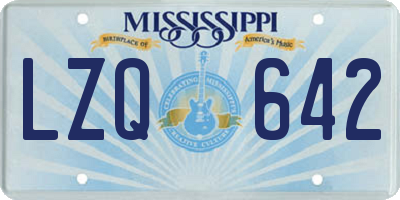 MS license plate LZQ642