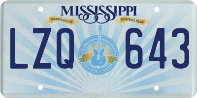 MS license plate LZQ643