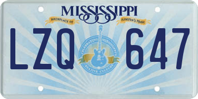 MS license plate LZQ647