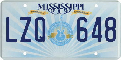 MS license plate LZQ648