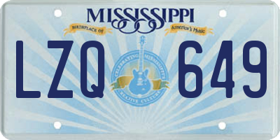 MS license plate LZQ649