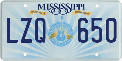 MS license plate LZQ650