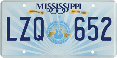 MS license plate LZQ652