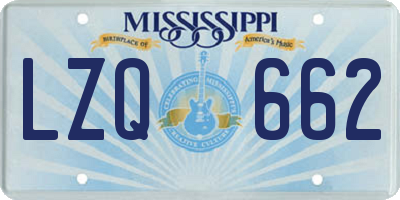 MS license plate LZQ662