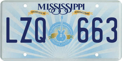 MS license plate LZQ663