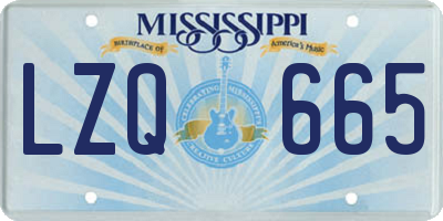 MS license plate LZQ665