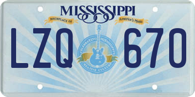 MS license plate LZQ670