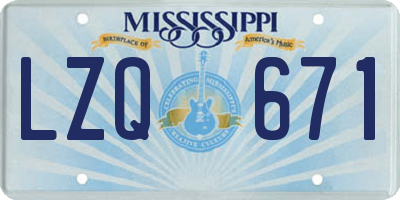 MS license plate LZQ671