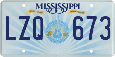 MS license plate LZQ673
