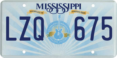 MS license plate LZQ675