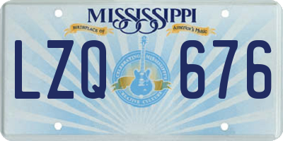 MS license plate LZQ676