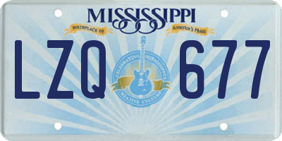 MS license plate LZQ677