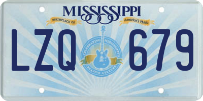 MS license plate LZQ679