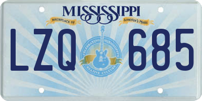 MS license plate LZQ685