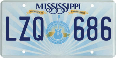 MS license plate LZQ686