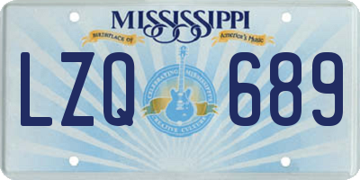 MS license plate LZQ689