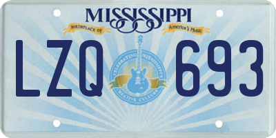 MS license plate LZQ693