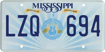 MS license plate LZQ694