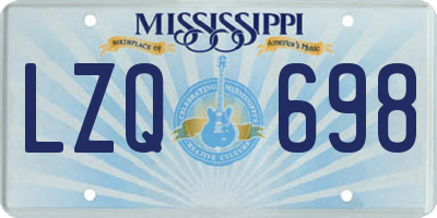 MS license plate LZQ698