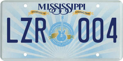 MS license plate LZR004