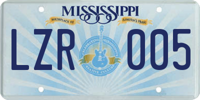 MS license plate LZR005