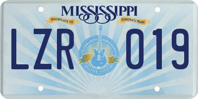 MS license plate LZR019