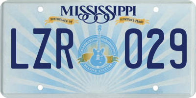 MS license plate LZR029