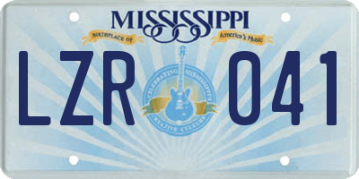 MS license plate LZR041
