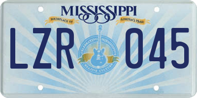 MS license plate LZR045