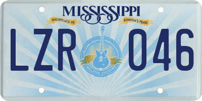 MS license plate LZR046