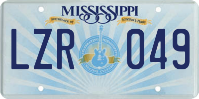 MS license plate LZR049