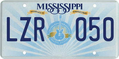 MS license plate LZR050