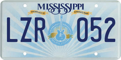MS license plate LZR052