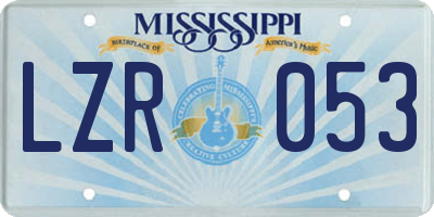 MS license plate LZR053